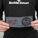 Bi-Fold Wallet - Superman THE ORIGINAL MAN OF STEEL Badge + Quote Weathered Grays Red
