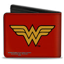 Bi-Fold Wallet - Wonder Woman Logo Red Black Gold