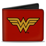 Bi-Fold Wallet - Wonder Woman Logo Red Black Gold