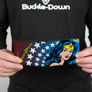 Bi-Fold Wallet - WONDER WOMAN Stars Face Halftone Blues Red Yellow White