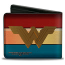 Bi-Fold Wallet - Wonder Woman 2017 Icon Stripe Red Golds Blue