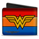 Bi-Fold Wallet - Wonder Woman Logo Stripe Red Yellows Blue