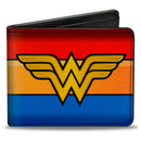 Bi-Fold Wallet - Wonder Woman Logo Stripe Red Yellows Blue