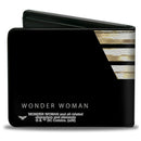 Bi-Fold Wallet - WONDER WOMAN 1984 WW Logo CLOSE-UP Black Golds