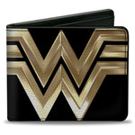 Bi-Fold Wallet - WONDER WOMAN 1984 WW Logo CLOSE-UP Black Golds