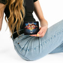 Bi-Fold Wallet - Wonder Woman 1984 Golden Armor Pose WW Logo Topography Black Blues Reds Yellow