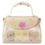 Loungefly Disney Stitch & Angel Cherry Blossom Bow Handle Crossbody Bag