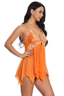 Lace Inset Jagged Hem Babydoll