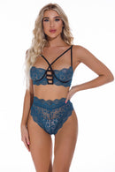 Lace Demi Cup Bra Set