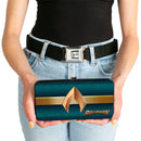 Hinged Wallet - AQUAMAN Icon Scales Stripe Blues Golds