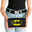 Hinged Wallet - Batman Icon Centered Bat Signal Stripe Black Yellow Grays