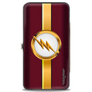 Hinged Wallet - The Flash Logo10 Stripe Burgundy Golds White