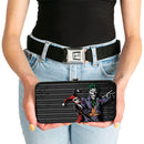 Hinged Wallet - Harley Quinn Hugging Joker Pose Lineup Grays