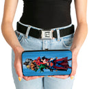 Hinged Wallet - The New 52 Justice League 7-Superhero Group Pose Streak Blues