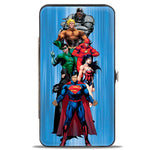 Hinged Wallet - The New 52 Justice League 7-Superhero Group Pose Streak Blues