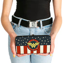 Hinged Wallet - WONDER WOMAN Logo Americana Red White Blue Yellow