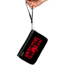 PU Zip Around Wallet Rectangle - THE BATMAN Movie Bat Title Weathered Black Red