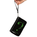 PU Zip Around Wallet Rectangle - The Batman Movie Batman Question Mark Pose Black Green