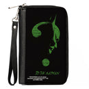 PU Zip Around Wallet Rectangle - The Batman Movie Batman Question Mark Pose Black Green