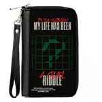 PU Zip Around Wallet Rectangle - The Batman Movie A CRUEL RIDDLE Black Green White Red