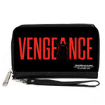 PU Zip Around Wallet Rectangle - The Batman Movie VENGEANCE Silhouette Black Red