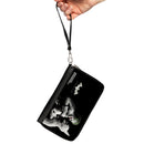 PU Zip Around Wallet Rectangle - BATMAN ARKHAM CITY Batman and Joker Pose Black/Grays