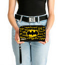 PU Zip Around Wallet Rectangle - Batman Bat Signal Stacked and Centered Yellow/Black