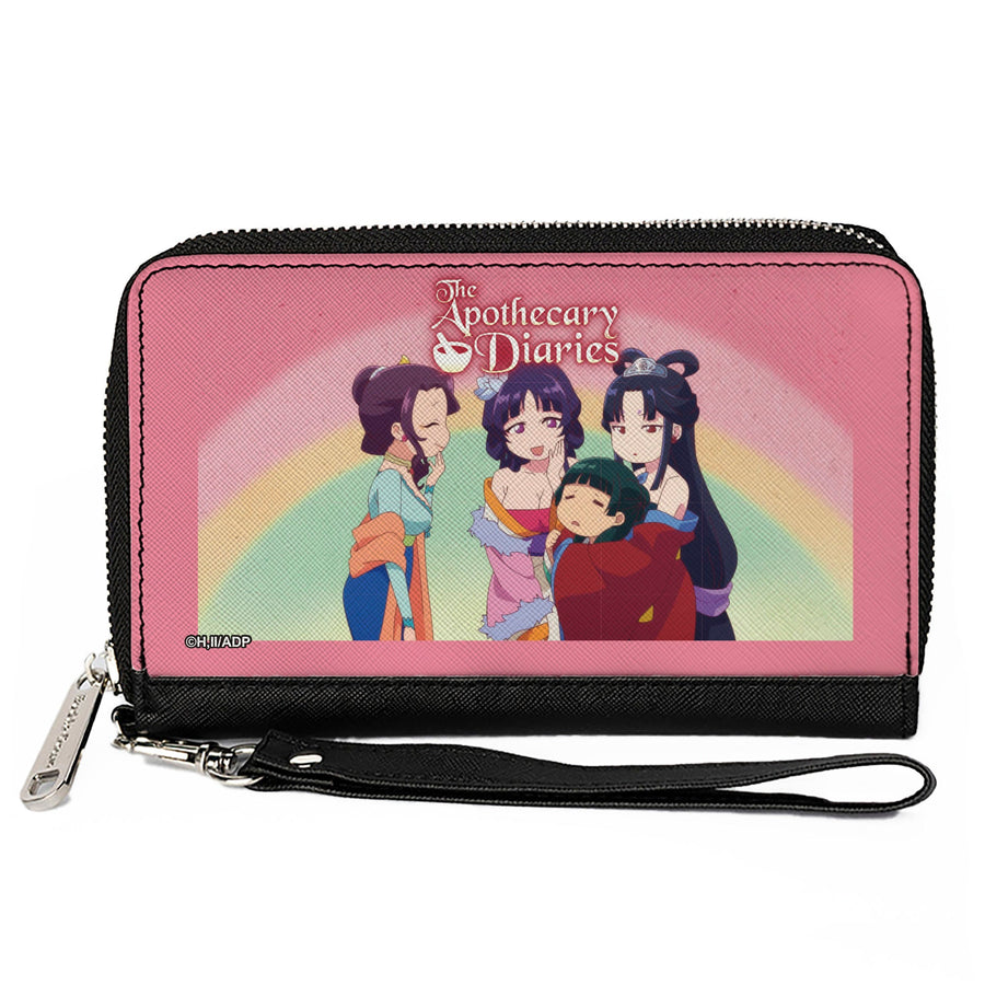 PU Zip Around Wallet Rectangle - THE APOTHECARY DIARIES Chibi Maomao and Big Sisters Scene Multi Color