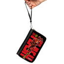 PU Zip Around Wallet Rectangle - THE FLASH Title and Running Action Pose Black/Red/Yellow