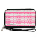 PU Zip Around Wallet Rectangle - The Suicide Squad 2021 CUIDADO HARLEY QUINN Stripe Pink/White