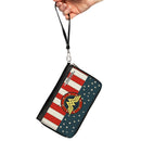 PU Zip Around Wallet Rectangle - WONDER WOMAN/Logo Americana Red/White/Blue/Yellow