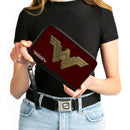 PU Zip Around Wallet Rectangle - Wonder Woman 2017 Icon Burgundys/Golds