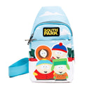 Comedy Central Bag, Sling, South Park Boys Group Pose Applique, Multi Color, Vegan Leather