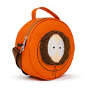 Comedy Central Bag, Cross Body, Round, South Park Kenny Face Close Up with Fur and Embroidery, Orange, Vegan Leather