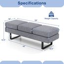 Waiting Room Bench Seating Long Bench with Metal Frame Leg