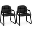 Waiting Room Guest Chairs Set of 4 Leather Office Reception Chairs