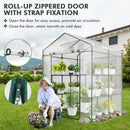 Walk-in Greenhouse with 3 Tiers 8 Shelves PVC Cover Roll-up Zippered Door