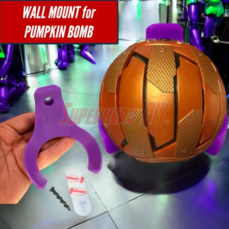 Wall Mount Holder made for Green Goblin Pumpkin Bomb | Perfect for prop display