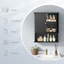 Wall Mount Bathroom Cabinet Storage Organizer with Doors and Shelves