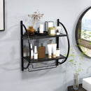 2-Tier Wall Mounted Bathroom Towel Rack with Towel Bars