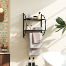 2-Tier Wall Mounted Bathroom Towel Rack with Towel Bars