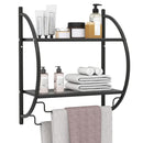 2-Tier Wall Mounted Bathroom Towel Rack with Towel Bars