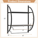 2-Tier Wall Mounted Bathroom Towel Rack with Towel Bars