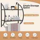 2-Tier Wall Mounted Bathroom Towel Rack with Towel Bars