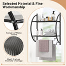 2-Tier Wall Mounted Bathroom Towel Rack with Towel Bars