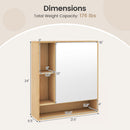 Wall Mounted Bathroom Cabinet with Mirror Single Door