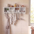 Wall-Mounted Coat Rack with 4 Cubbies and 5 Double Hooks