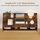 Wall-Mounted Computer Desk Floating Laptop Desk with 3 Storage Compartments
