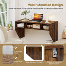 Wall-Mounted Computer Desk Floating Laptop Desk with 3 Storage Compartments