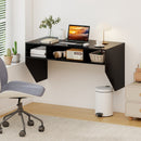 Wall-Mounted Computer Desk Floating Laptop Desk with 3 Storage Compartments